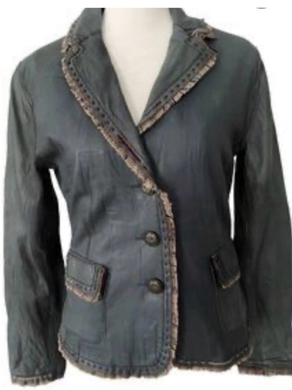 Alexander Julian Dark brown Blazer with Contrast Trim!!